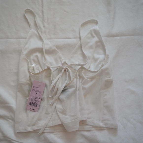 White Mesh Strappy Top - Picture 2 of 3